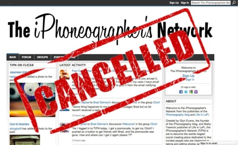 the iphoneogrpaher's network cancelled